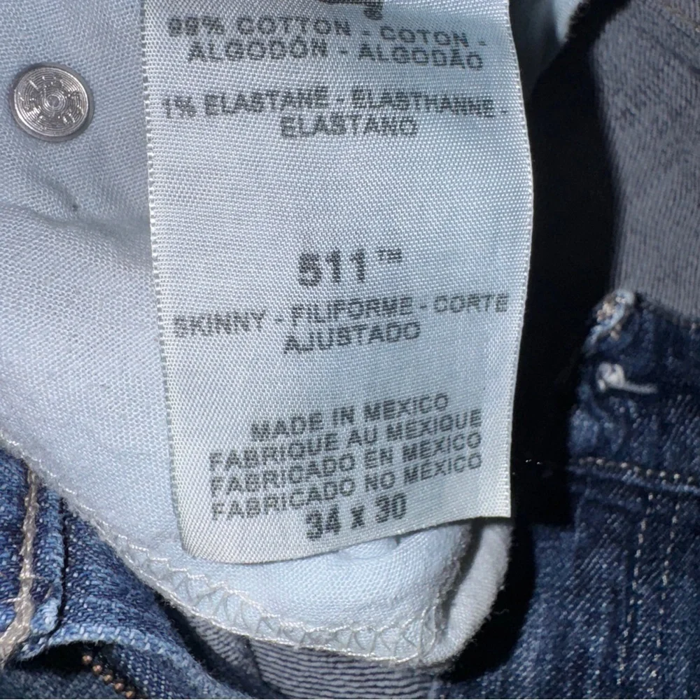Levi's 511 Skinny Dark Indigo Jeans Size 34x30